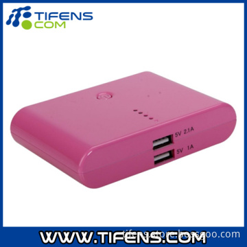 12000mA Rectangular Dual Interface 4LED Power Bank for Mobile Phone/MP3/PSP Pink